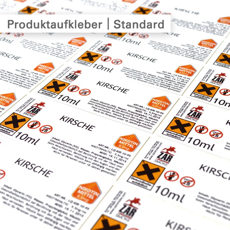 Produktaufkleber im Digitaldruck Produktaufkleber im Digitaldruck