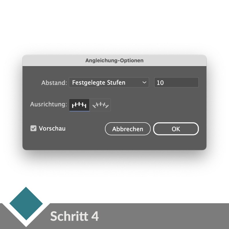 Schritt 4 bei abstrakten Wellen: Stufen festlegen