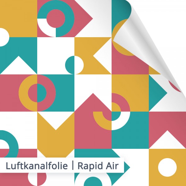 Die Luftkanalfolien werden auch als Rapid Air Folien bezeichnet. Kleine Luftkänäle sorgen hierbei für eine blasenfreie Verklebung.