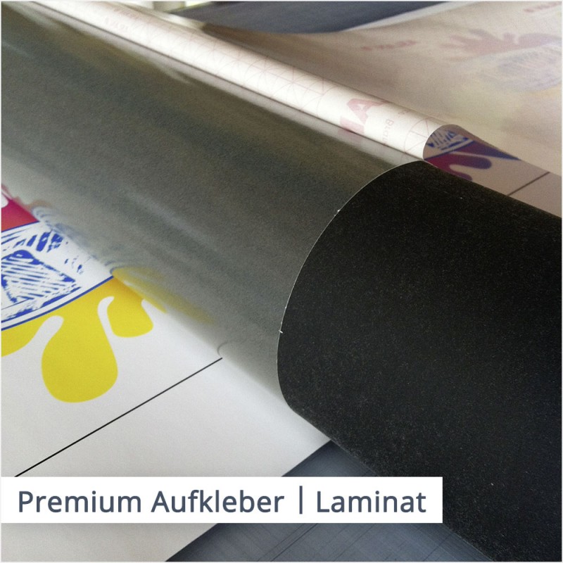 Sie können Ihre Premium Aufkleber zusätzlich mit einem passgenau angebrachten Laminat schützen. 