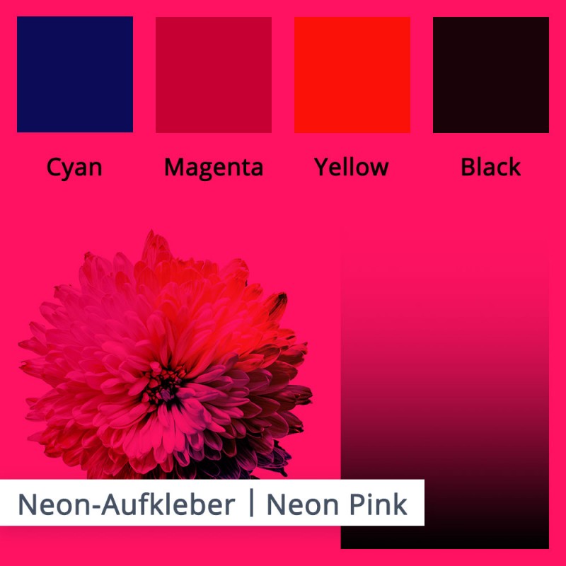 Neon Aufkleber  5 Farben mit intensiver Leuchtkraft