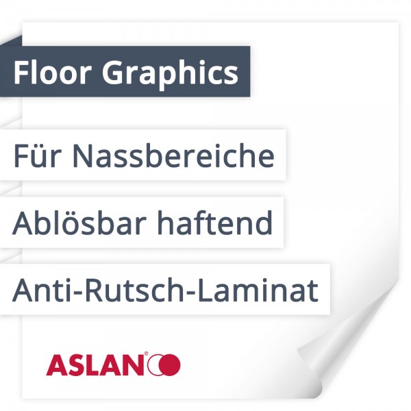 Aslan DFP 43 Floor Graphics | Für Nassbereiche | Ablösbar haftend | Anti-Rutsch-Laminat