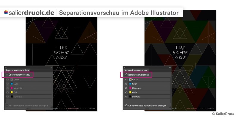 Die Seperationsvorschau im Adobe Illustrator