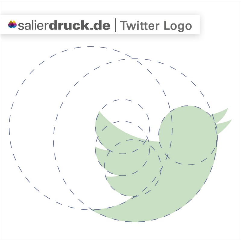 Konstruktion des Twitter Logos aus der Grundform Kreis – SalierDruck