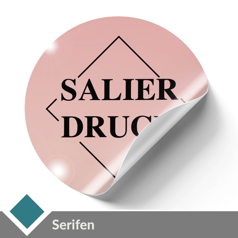 Noch luxuriöser wirken die Serifen auf Aufklebern – besuchen Sie unsere Premium Aufkleber und bestellen Sie noch heute...