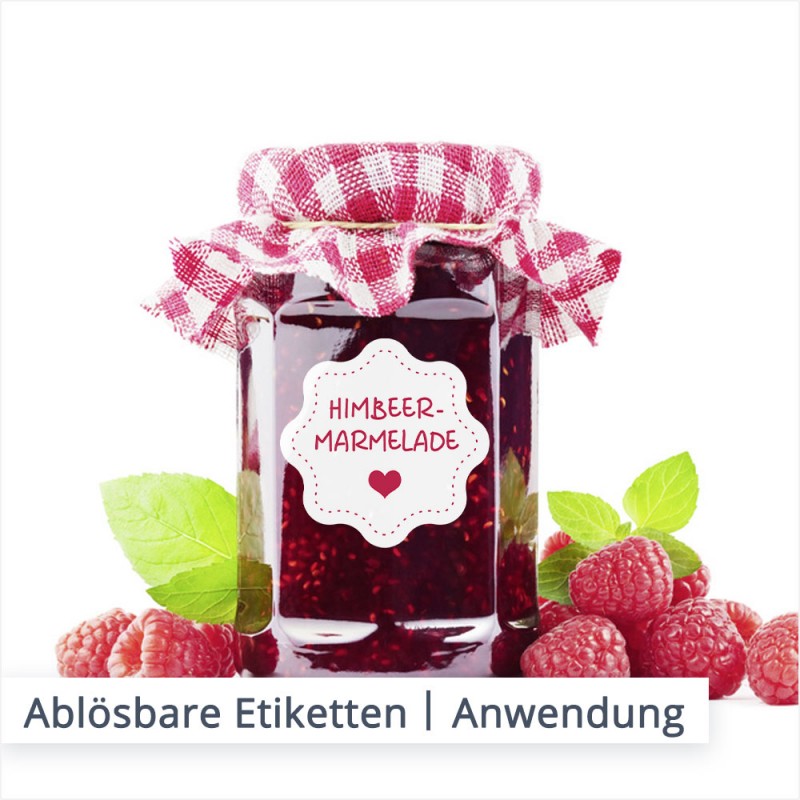 Der Klassiker unter den ablösbaren Etiketten. Auf Marmeladengläsern ist die semipermanente Beschriftung besonders beliebt. Das rückstandlose Entfernen des Etikettes ist für den Kunden einfacher und somit angenehmer.