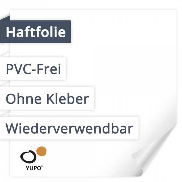 Yupo Tako XAD 1082 Haftfolie | PVC-Frei | Ohne Kleber | Wiederverwendbar