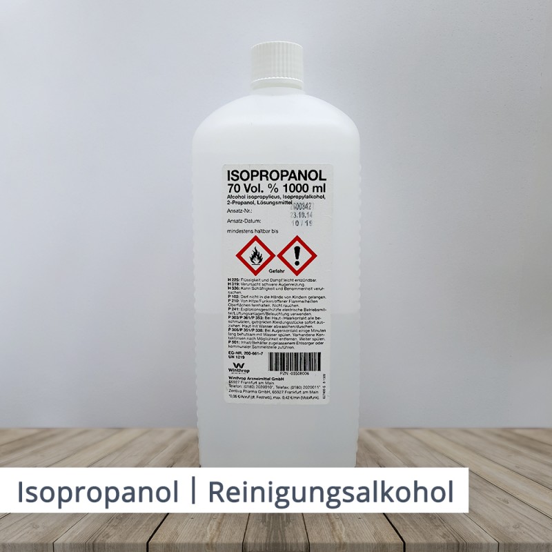 Der Reinigungsalkohol Isopropanol wird bei der Entfernung von Kleberückständen verwendet.