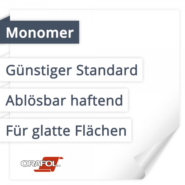 Orafol Orajet 3162 Monomer | Günstiger Standard | Ablösbar haftend | Für glatte Flächen