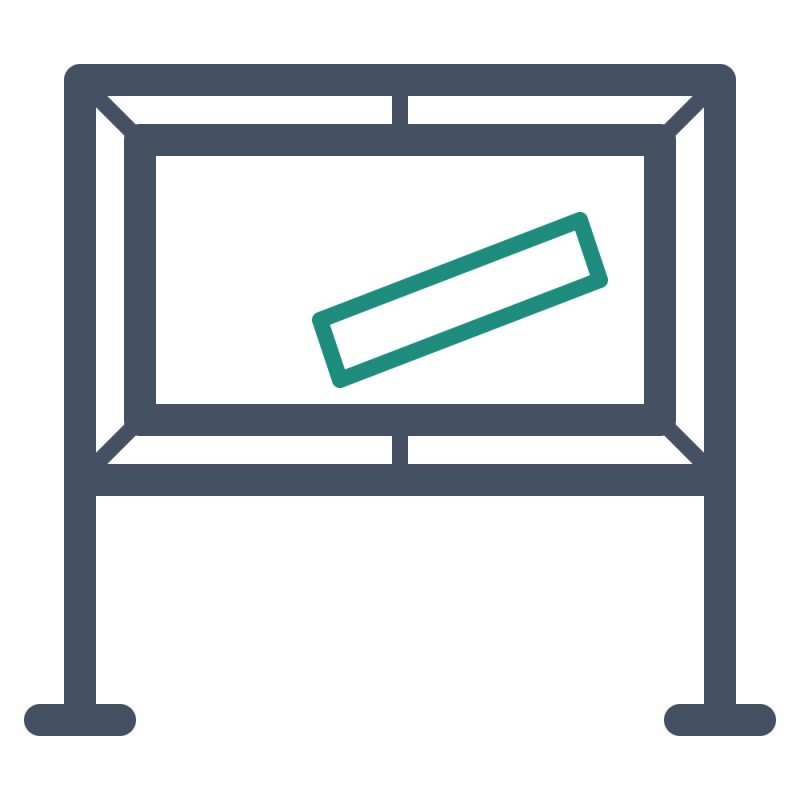 Viele Werbebanner können mithilfe von Aufklebern für Planen mit zusätzlichen Informationen ergänzt werden. 