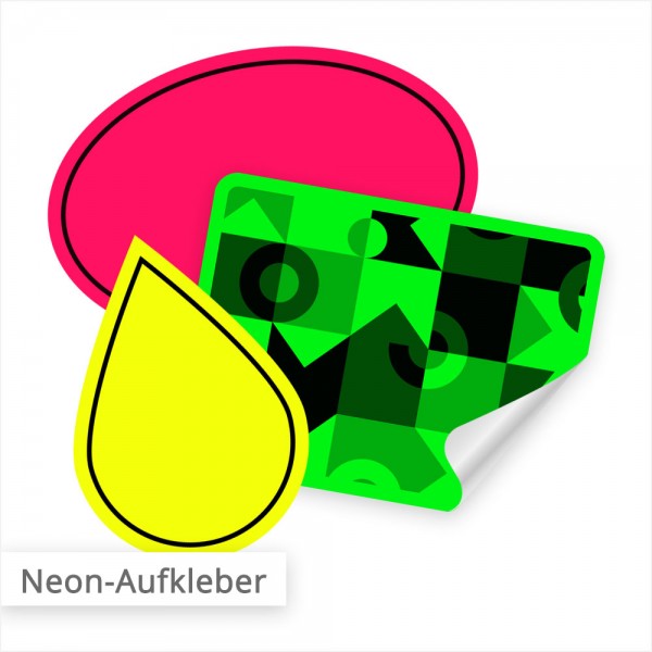 Neon Aufkleber im Digitaldruck – individuell nach Ihren Formen und Abmessungen | SalierDruck.de