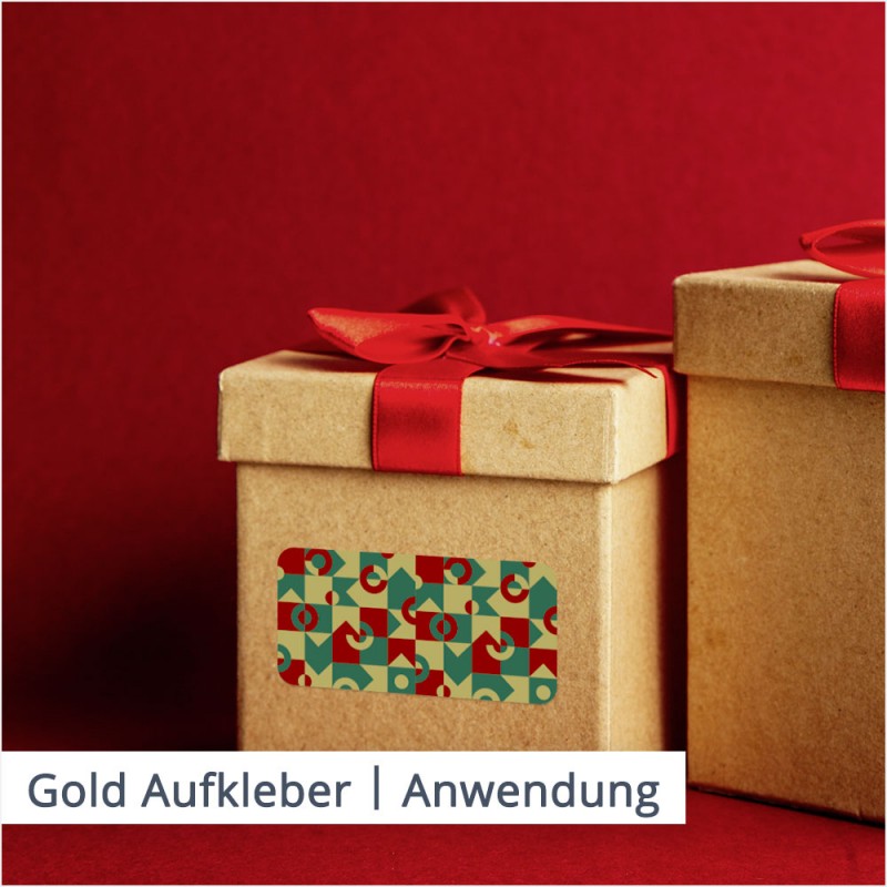 Schöne Aufkleber in Gold und Silber verzieren Ihr Geschenk und können als persönliche Widmung für den Empfänger fungieren. 