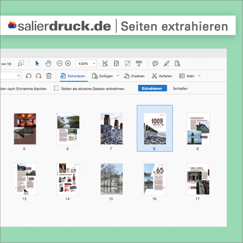 Im Adobe Acrobat Pro einzelne Seiten einer PDF extrahieren – SalierDruck