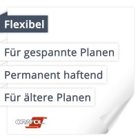 Orafol Orajet 3451 Flexibel | Für gespannte Planen | Permanent haftend | Für ältere Planen