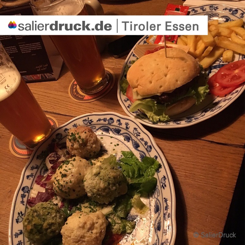 Das leckere tiroler Essen der Studenfahrt.