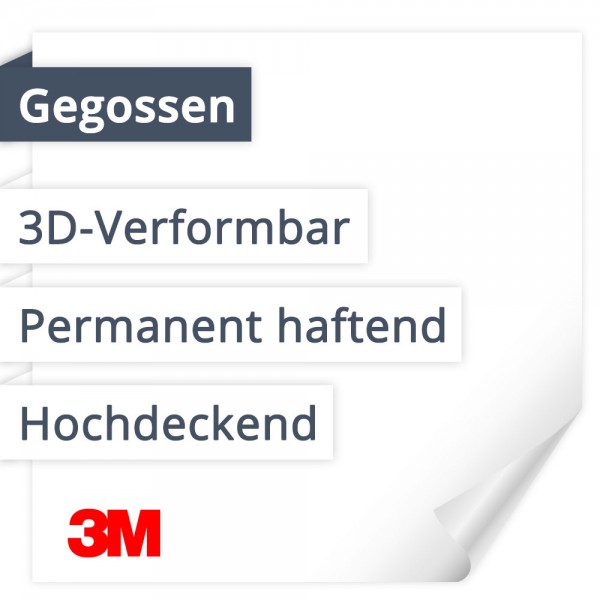 Blickdicht & Gegossen | permanent haftend – 3M™ IJ180-10 mC | Weiß
