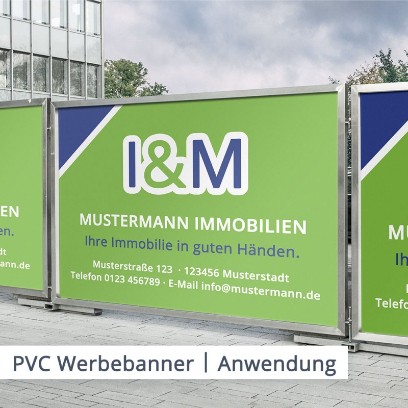 Das klassische Beispiel des PVC Werbebanners ist der Werbeträger am Bauzaun. Natürlich haben Sie auch weitere Optionen der Gestaltung und der Anbringung – Ihrer Kreativität setzen wir dabei keine Grenzen.