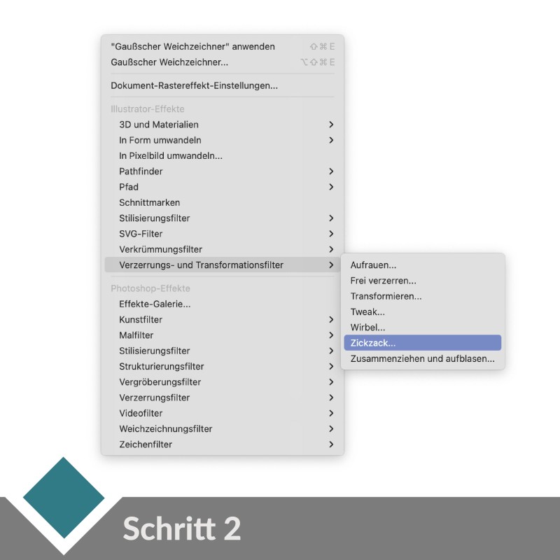 Einfache Wellenlinie erstellen in Illustrator Schritt 2...