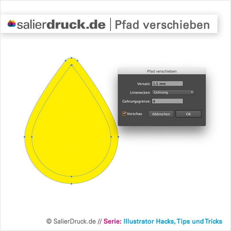 Einen Vektorpfad proportional verschieben in Adobe Illustrator.