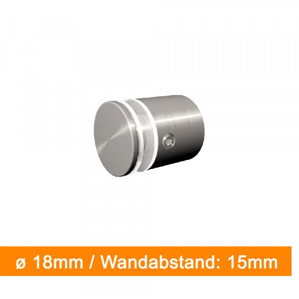 Abstandshalter 18mm Durchmesser mit 15 mm Wandabstand | einfach bei SalierDruck.de bestellen.