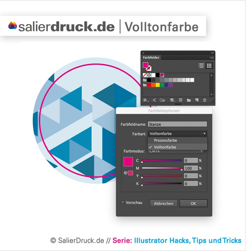 So werden Volltonfarben in Adobe Illustrator angelegt