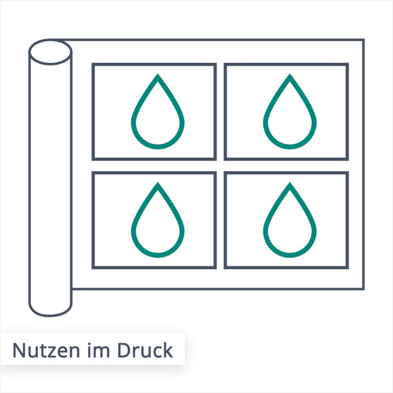 Beim Nutzen werden die einzelnen Druckmotive so angeordnet, das der Verschnitt (und somit Abfall) so gering wie möglich gehalten wird.