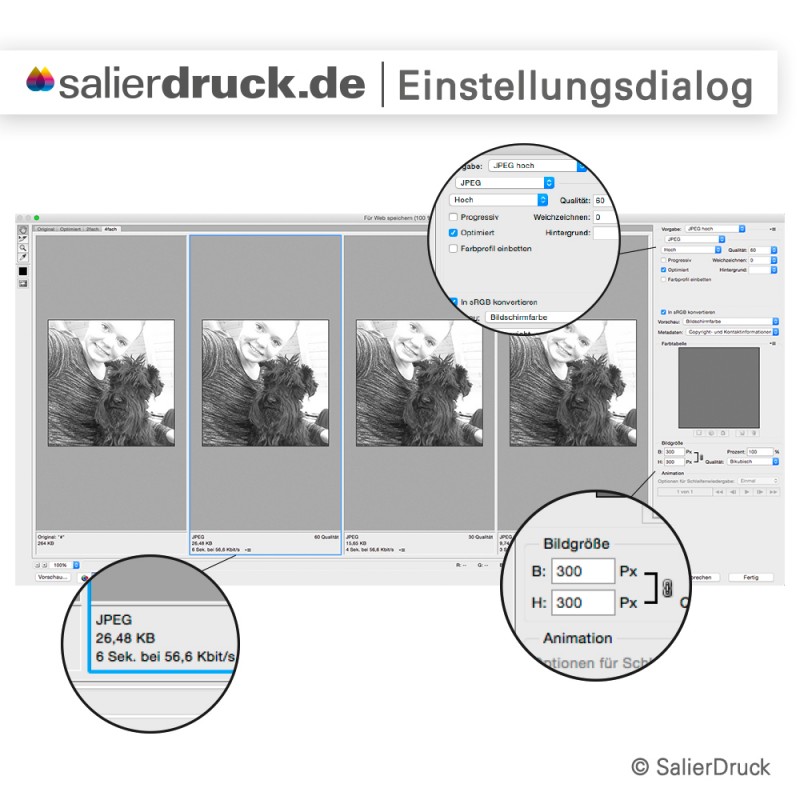 Der Einstellungsdialog für Bilder.