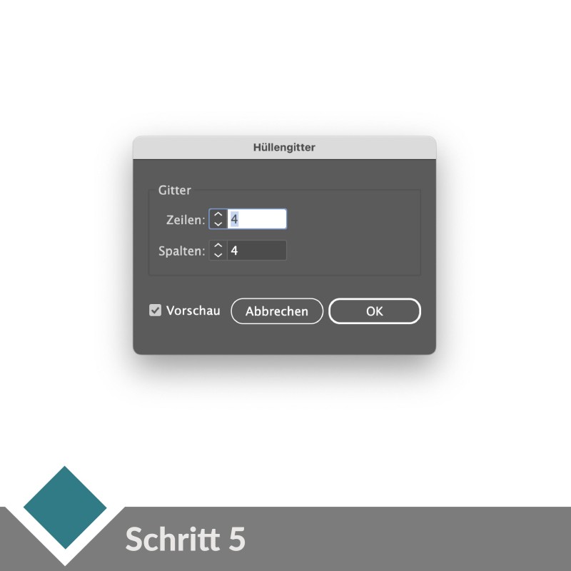 Schritt 5 bei dynamischen Wellen: Hüllengitter definieren / einstellen