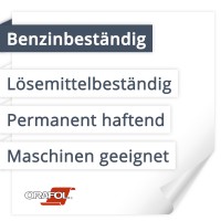 Orafol Orajet 3959 Benzinbestaendig | Lösemittelbeständig | Permanent haftend | Maschinen geeignet