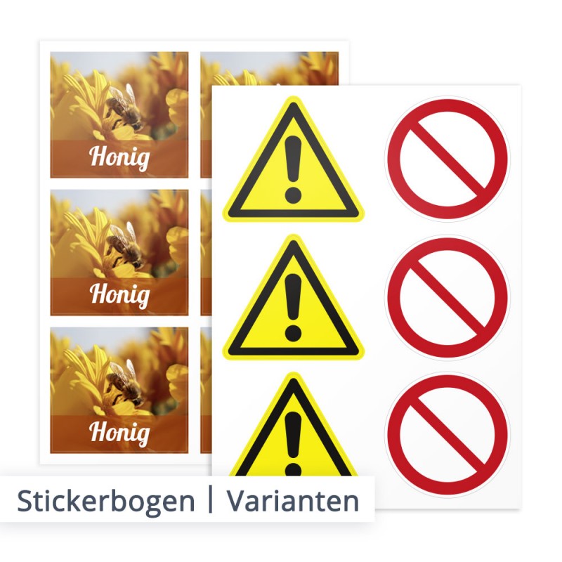 Sie können auf Ihren Stickerbogen Aufkleber in unterschiedlichsten Formen anlegen.