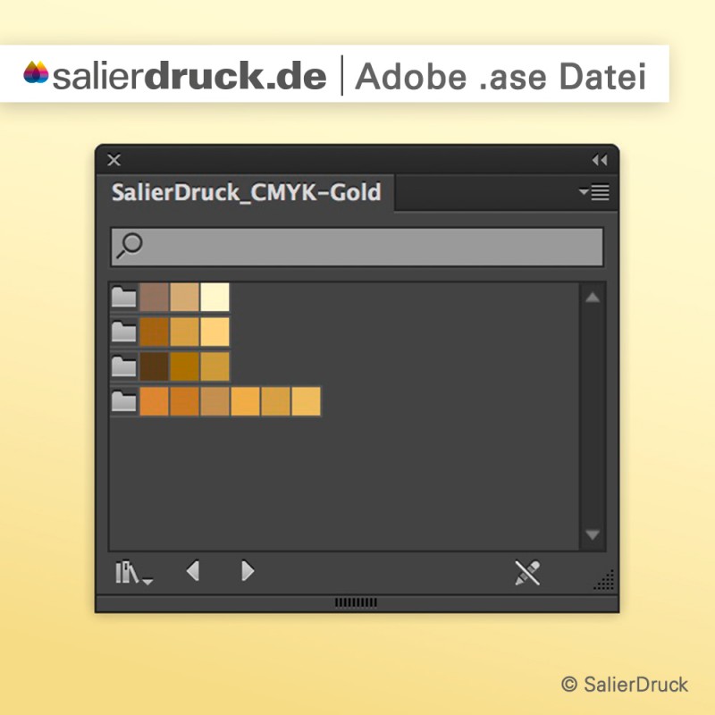 Gold-CMYK-Farbfelder in einer ase-Datei | SalierDruck