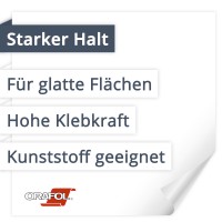 Orafol Orajet 3105HT Stark Haftend | Für glatte Flächen | Hohe Klebkraft | Kunststoff geeignet