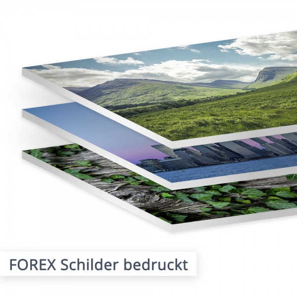 Besonders leichte und stabile Schilder – Unsere bedruckten FOREX-Platten.